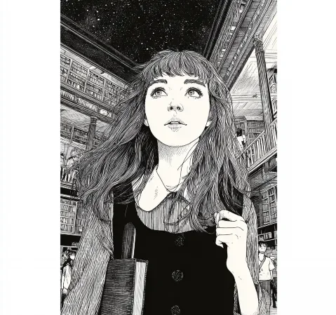 悬疑漫画中神秘光影与线索的抽象表现